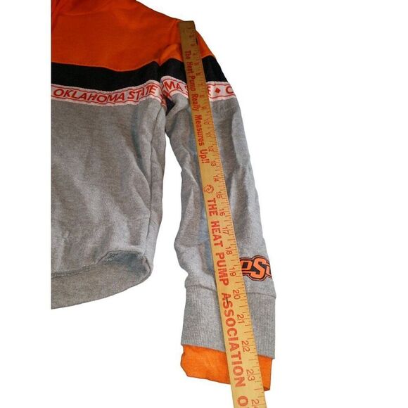 Oklahoma State Cowboys Hoodie Women Sz L Heathered Gray Orange Sportswear‎ - Picture 3 of 7